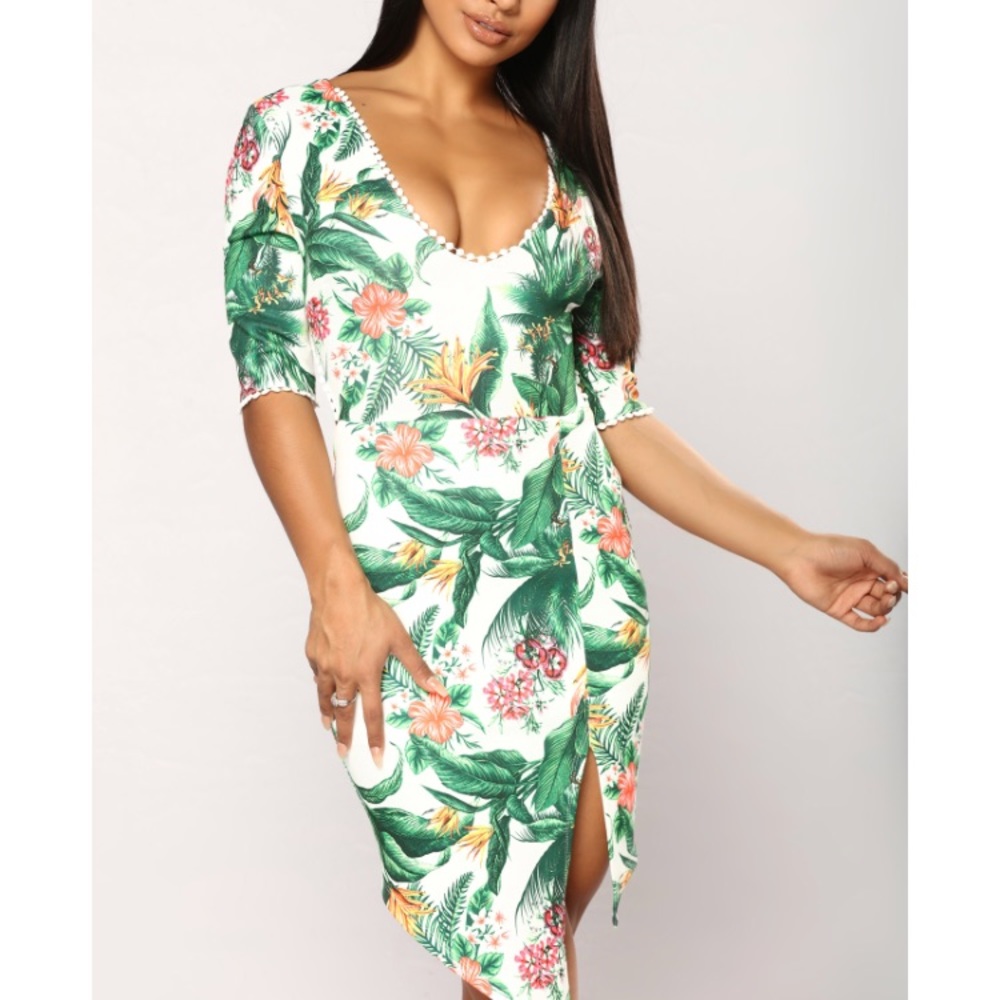 Fashionnova Tropical Zone Dress Size Large